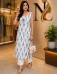 MODERN KHADI COTTON PRINT WORK TOP PENT SET CASUAL WEAR WHOLESALE PRICE ETHNIC GARMENT (3)