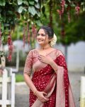 MODERN LICHI SILK JACQUARD BORDER WORK SAREE WITH UNSTITCHED BLOUSE FESTIVE WEAR WHOLESALE PRICE ETHNIC GARMENT (3)