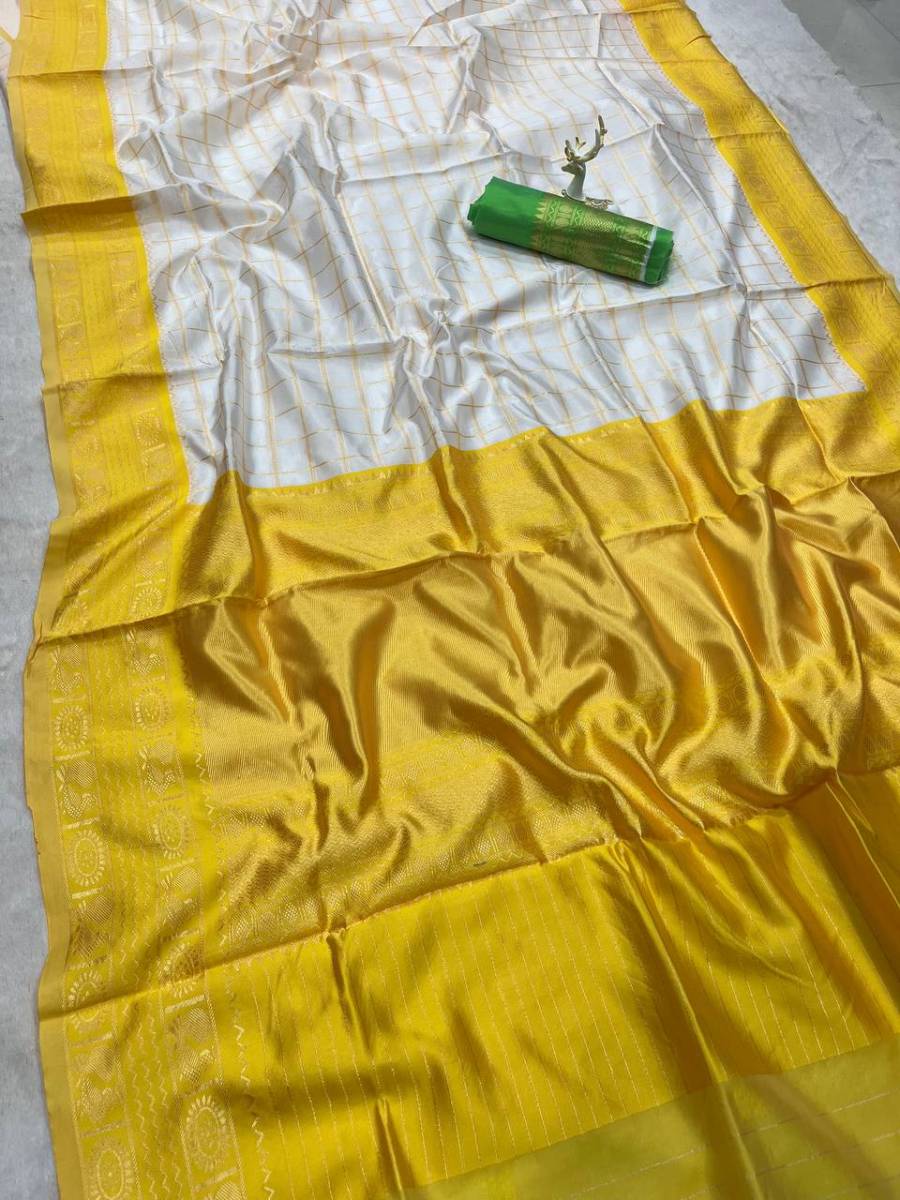 MODERN LICHI SILK WEAVING WORK SAREE WITH UNSTITCHED BLOUSE FUNCTIONAL WEAR WHOLESALE PRICE ETHNIC GARMENT (11)