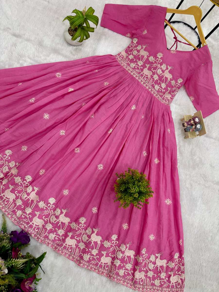 MODERN MUL COTTON EMBROIDERY WORK GOWN FESTIVE WEAR WHOLESALE PRICE ETHNIC GARMENT (1)