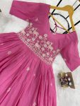 MODERN MUL COTTON EMBROIDERY WORK GOWN FESTIVE WEAR WHOLESALE PRICE ETHNIC GARMENT (5)