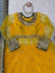MODERN NET THREAD WITH SEQUENCE WITH GOTA PATTI LACE WORK GOWN LEHENGA WITH DUPATTA WEDDING WEAR WHOLESALE PRICE ETHNIC GARMENT (13)