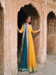 MODERN NET THREAD WITH SEQUENCE WITH GOTA PATTI LACE WORK GOWN LEHENGA WITH DUPATTA WEDDING WEAR WHOLESALE PRICE ETHNIC GARMENT (13)