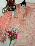 MODERN ORGANZA TWIN NET EMBROIDERY 5 MM SEQUENCE WORK TOP PALAZZO WITH DUPATTA FESTIVE WEAR WHOLESALE PRICE ETHNIC GARMENT (4)
