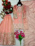 MODERN ORGANZA TWIN NET EMBROIDERY 5 MM SEQUENCE WORK TOP PALAZZO WITH DUPATTA FESTIVE WEAR WHOLESALE PRICE ETHNIC GARMENT (4)