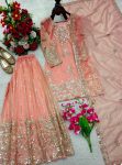 MODERN ORGANZA TWIN NET EMBROIDERY 5 MM SEQUENCE WORK TOP PALAZZO WITH DUPATTA FESTIVE WEAR WHOLESALE PRICE ETHNIC GARMENT (4)