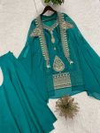 MODERN RANGOLI CODING WITH SEQUENCE EMBROIDERY WORK TOP PALAZZO WITH SHRUG PARTY WEAR WHOLESALE PRICE ETHNIC GARMENT (2)