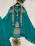 MODERN RANGOLI CODING WITH SEQUENCE EMBROIDERY WORK TOP PALAZZO WITH SHRUG PARTY WEAR WHOLESALE PRICE ETHNIC GARMENT (2)