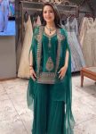 MODERN RANGOLI CODING WITH SEQUENCE EMBROIDERY WORK TOP PALAZZO WITH SHRUG PARTY WEAR WHOLESALE PRICE ETHNIC GARMENT (2)