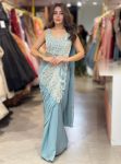 MODERN RANGOLI SILK BEADS CUT-DANA & SEQUENCE WORK READY TO WEAR SAREE WITH STITCHED BLOUSE WEDDING WEAR WHOLESALE PRICE ETHNIC GARMENT (2)