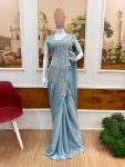 MODERN RANGOLI SILK BEADS CUT-DANA & SEQUENCE WORK READY TO WEAR SAREE WITH STITCHED BLOUSE WEDDING WEAR WHOLESALE PRICE ETHNIC GARMENT (2)