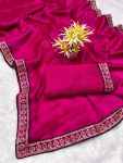 MODERN RANGOLI SILK EMBROIDERY SEQUENCE FANCY LACE BORDER SAREE WITH UNSTITCHED BLOUSE DAILY WEAR WHOLESALE PRICE ETHNIC GARMENT (1)