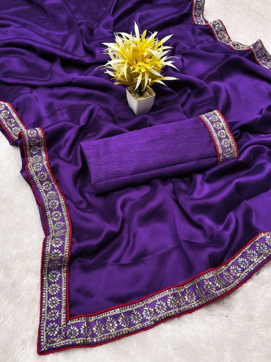 MODERN RANGOLI SILK EMBROIDERY SEQUENCE FANCY LACE BORDER SAREE WITH UNSTITCHED BLOUSE DAILY WEAR WHOLESALE PRICE ETHNIC GARMENT (3)