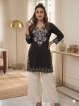 MODERN RAYON EMBROIDERY WORK TOP PALAZZO WITH DUPATTA OFFICE WEAR WHOLESALE PRICE ETHNIC GARMENT (3)