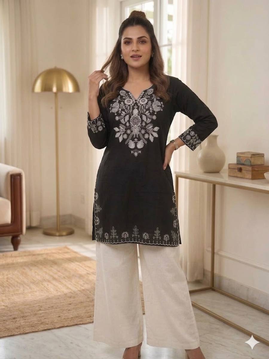 MODERN RAYON EMBROIDERY WORK TOP PALAZZO WITH DUPATTA OFFICE WEAR WHOLESALE PRICE ETHNIC GARMENT (5)