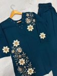 MODERN RAYON MULTI EMBROIDERY THREAD WORK CO-ORD SET DAILY WEAR WHOLESALE PRICE ETHNIC GARMENT (11)