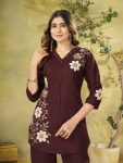 MODERN RAYON MULTI EMBROIDERY THREAD WORK CO-ORD SET DAILY WEAR WHOLESALE PRICE ETHNIC GARMENT (21)