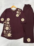 MODERN RAYON MULTI EMBROIDERY THREAD WORK CO-ORD SET DAILY WEAR WHOLESALE PRICE ETHNIC GARMENT (21)