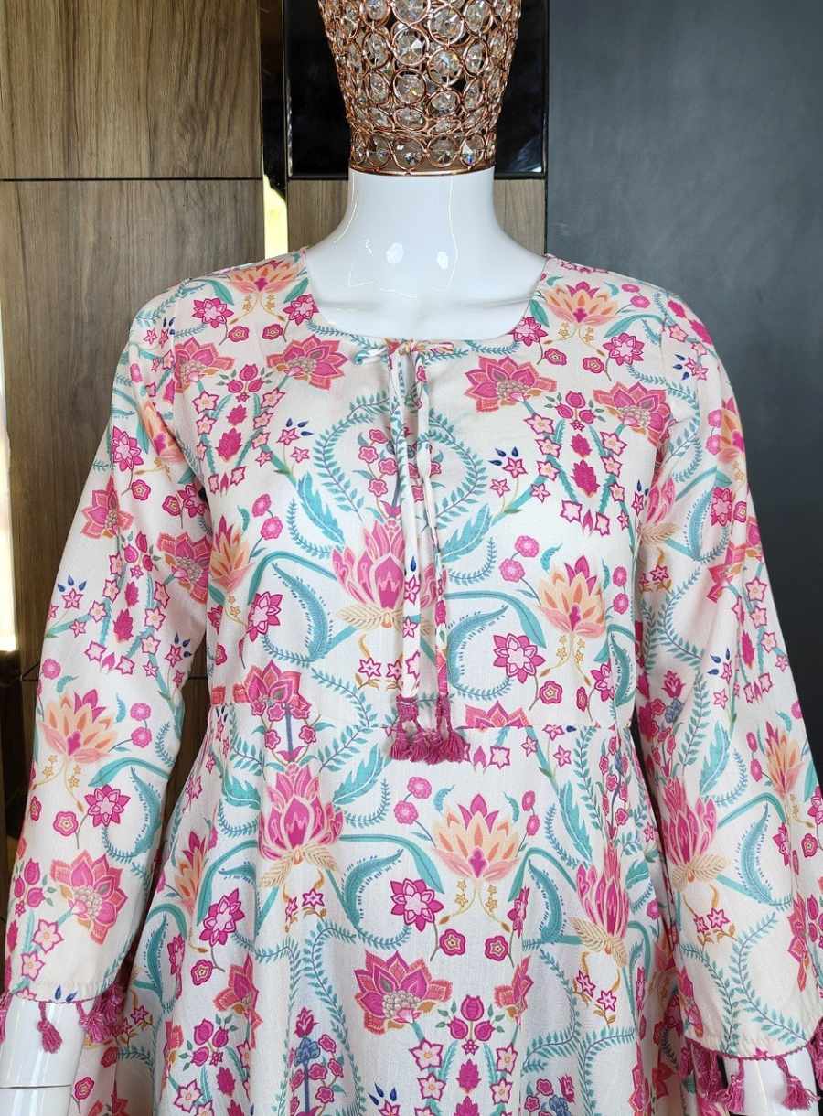MODERN RAYON SLUB PRINTED WORK ONLY TOP DAILY WEAR WHOLESALE PRICE ETHNIC GARMENT (1)