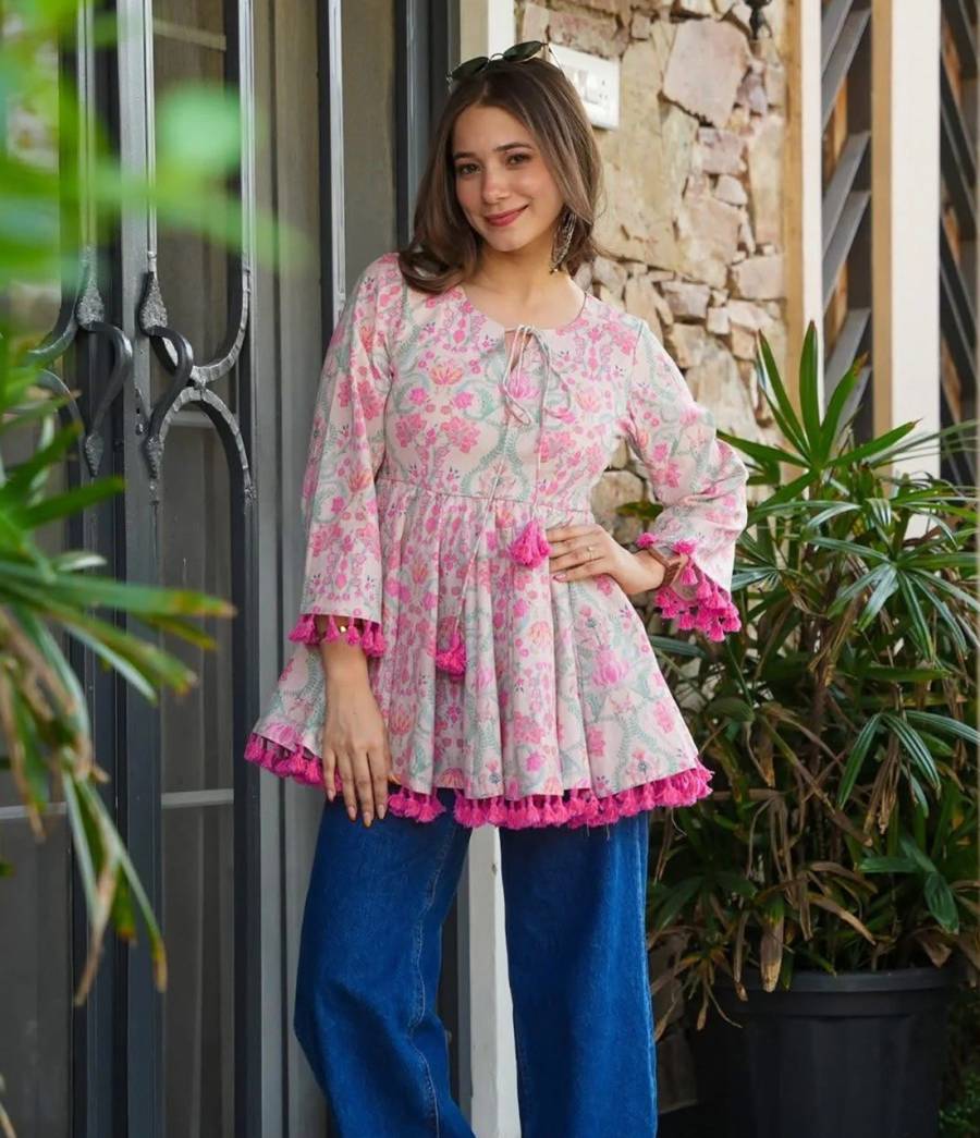 MODERN RAYON SLUB PRINTED WORK ONLY TOP DAILY WEAR WHOLESALE PRICE ETHNIC GARMENT (2)