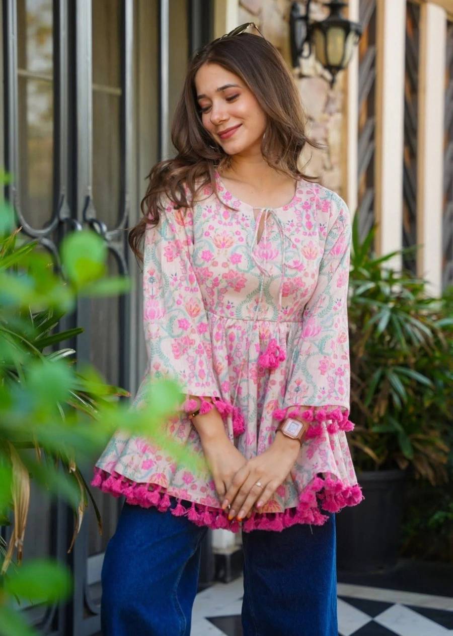 MODERN RAYON SLUB PRINTED WORK ONLY TOP DAILY WEAR WHOLESALE PRICE ETHNIC GARMENT (4)