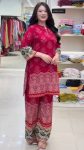 MODERN REYON COTTON DIGITAL PRINT WORK CO ORD SET PINK