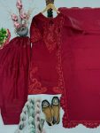MODERN ROMAN GLASS EMBROIDERY SEQUENCE WORK WITH FANCY CUT WORK TOP PATIYALA WITH DUPATTA FESTIVE WEAR WHOLESALE PRICE ETHNIC GARMENT (8)