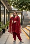 MODERN ROMAN GLASS EMBROIDERY SEQUENCE WORK WITH FANCY CUT WORK TOP PATIYALA WITH DUPATTA FESTIVE WEAR WHOLESALE PRICE ETHNIC GARMENT (8)