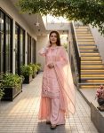 MODERN ROMAN GLASS EMBROIDERY THREAD WITH PERAL MOTI HAND WORK AND FANCY CUT WORK TOP PALAZZO WITH DUPATTA FESTIVE WEAR WHOLESALE PRICE ETHNIC GARMENT (4)