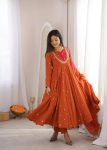 MODERN ROMAN SILK EMBROIDERY SEQUENCE WITH REAL MIRROR WORK GOWN BOTTOM WITH DUPATTA FESTIVE WEAR WHOLESALE PRICE ETHNIC GARMENT (1)