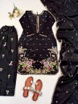 MODERN SATIN GLASS EMBROIDERY THREAD WORK TOP PATIYALA WITH DUPATTA FESTIVE WEAR WHOLESALE PRICE ETHNIC GARMENT (2)
