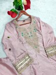 MODERN SILK CREPE EMBROIDERY WITH HAND MIRROR WORK CO-ORD SET FESTIVE WEAR WHOLESALE PRICE ETHNIC GARMENT (6)