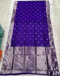 MODERN SILK FLOWERS AND MINA & ZARI WEAVING BORDER WORK SAREE WITH UNSTITCHED BLOUSE FESTIVE WEAR WHOLESALE PRICE ETHNIC GARMENT (9)