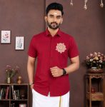 MODERN SOFT COTTON FLOWER BEAUTIFUL PRINTED SHIRT WITH DHOTI WEDDING WEAR WHOLESALE PRICE ETHNIC GARMENT (3)