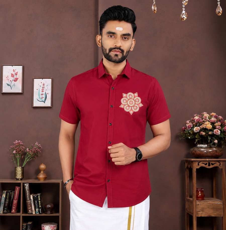 MODERN SOFT COTTON FLOWER BEAUTIFUL PRINTED SHIRT WITH DHOTI WEDDING WEAR WHOLESALE PRICE ETHNIC GARMENT (4)