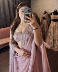 MODERN SOFT NET EMBROIDERY SEQUENCE WITH CUT WORK LEHENGA CHOLI WITH DUPATTA RECEPTION WEAR WHOLESALE PRICE ETHNIC GARMENT (2)