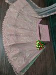 MODERN SOFT NET EMBROIDERY SEQUENCE WITH CUT WORK LEHENGA CHOLI WITH DUPATTA RECEPTION WEAR WHOLESALE PRICE ETHNIC GARMENT (2)