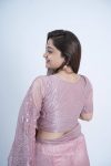 MODERN SOFT TWILL NET EMBROIDERY THREAD WITH SEQUENCE AND CUTWORK BORDER WITH STONE WORK SAREE WITH UNSTITCHED BLOUSE PARTY WEAR WHOLESALE PRICE ETHNIC GARMENT (6)