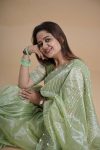 MODERN SOFT TWILL NET EMBROIDERY THREAD WITH SEQUENCE AND CUTWORK BORDER WITH STONE WORK SAREE WITH UNSTITCHED BLOUSE PARTY WEAR WHOLESALE PRICE ETHNIC GARMENT (3)
