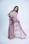 MODERN SOFT TWILL NET EMBROIDERY THREAD WITH SEQUENCE AND CUTWORK BORDER WITH STONE WORK SAREE WITH UNSTITCHED BLOUSE PARTY WEAR WHOLESALE PRICE ETHNIC GARMENT (6)