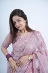 MODERN SOFT TWILL NET EMBROIDERY THREAD WITH SEQUENCE AND CUTWORK BORDER WITH STONE WORK SAREE WITH UNSTITCHED BLOUSE PARTY WEAR WHOLESALE PRICE ETHNIC GARMENT (6)