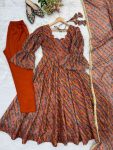 MODERN TABBY ORGANZA DIGITAL PRINTED WORK GOWN BOTTOM WITH DUPATTA FESTIVE WEAR WHOLESALE PRICE ETHNIC GARMENT (17)