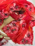 MODERN TABBY SILK FLORAL PRINT WITH BEADS SEQUENCE AND CUTDANA HANDWORK BORDER SAREE WITH UNSTITCHED BLOUSE PARTY WEAR WHOLESALE PRICE ETHNIC GARMENT (5)