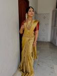 MODERN TISSUE ZARI AND GOLDEN FLOWER WEAVING WORK SAREE WITH UNSTITCHED BLOUSE FESTIVE WEAR WHOLESALE PRICE ETHNIC GARMENT (14)