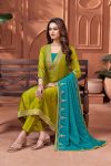 MODERN VICHITRA SILK EMBROIDERY, SEQUENCE & CODING WORK ANARKALI BOTTOM WITH DUPATTA WEDDING WEAR WHOLESALE PRICE ETHNIC GARMENT (8)
