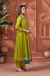 MODERN VICHITRA SILK EMBROIDERY, SEQUENCE & CODING WORK ANARKALI BOTTOM WITH DUPATTA WEDDING WEAR WHOLESALE PRICE ETHNIC GARMENT (8)