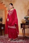 MODERN VICHITRA SILK EMBROIDERY, SEQUENCE & CODING WORK TOP PALAZZO WITH DUPATTA FESTIVE WEAR WHOLESLALE PRICE ETHNIC GARMENT (2)