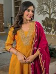 MODERN VICHITRA SILK EMBROIDERY WORK TOP BOTTOM WITH DUPATTA FESTIVE WEAR WHOLESALE PRICE ETHNIC GARMENT (2)