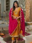 MODERN VICHITRA SILK EMBROIDERY WORK TOP BOTTOM WITH DUPATTA FESTIVE WEAR WHOLESALE PRICE ETHNIC GARMENT (2)