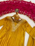 MODERN VICHITRA SILK EMBROIDERY WORK TOP BOTTOM WITH DUPATTA FESTIVE WEAR WHOLESALE PRICE ETHNIC GARMENT (2)